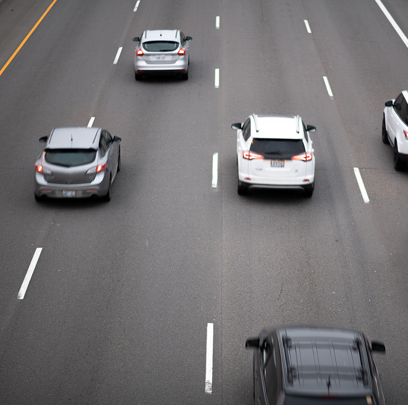 cars on road keeping a safe distance