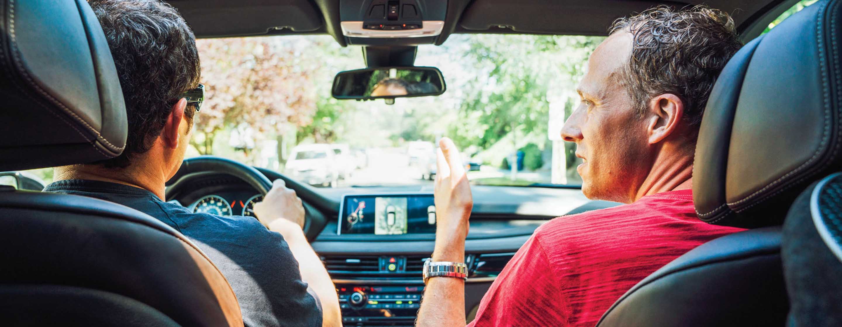 passenger and driver talking