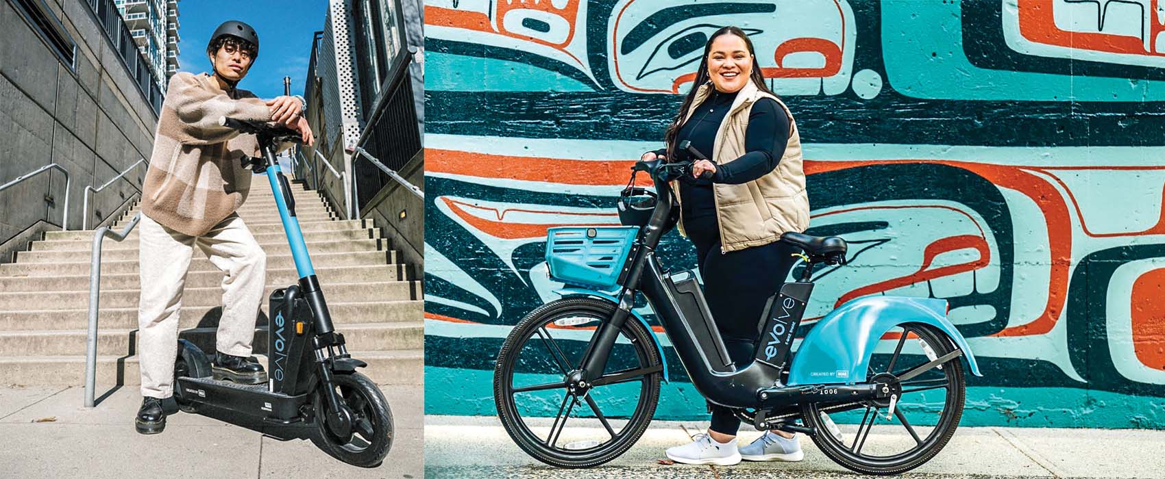 Evolve electric scooter and e-bike 