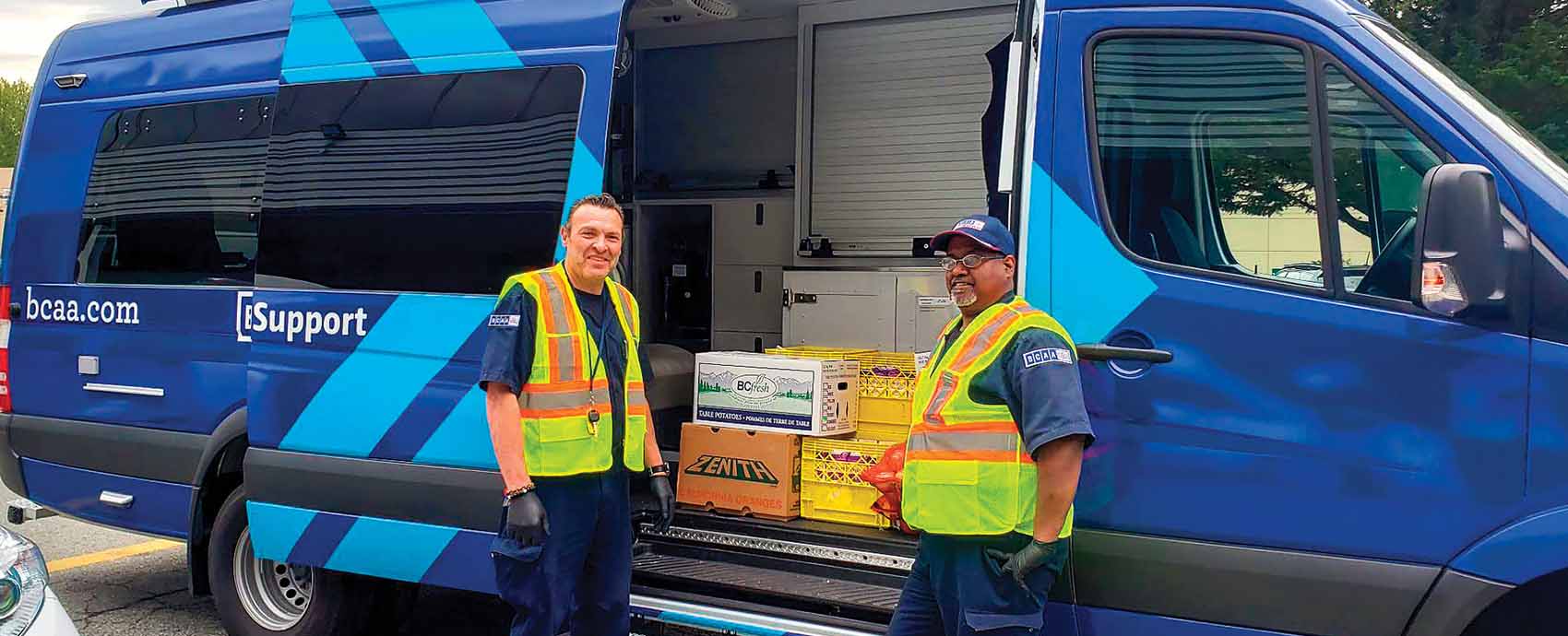 BCAA Roadside Assistance drivers helped deliver to BC food banks in the early days of the COVID-19 pandemic