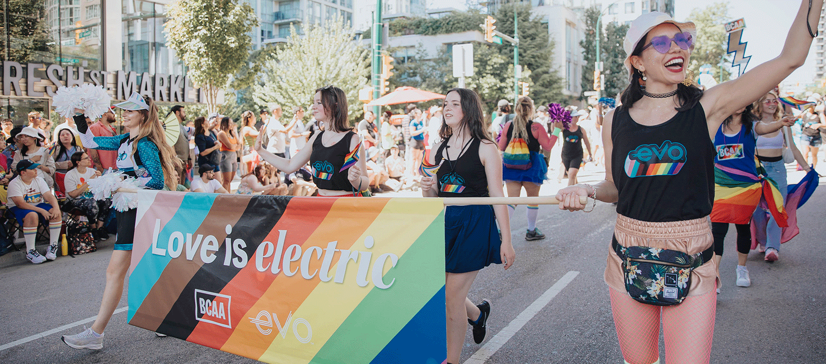 BCAA staff marching in pride parade