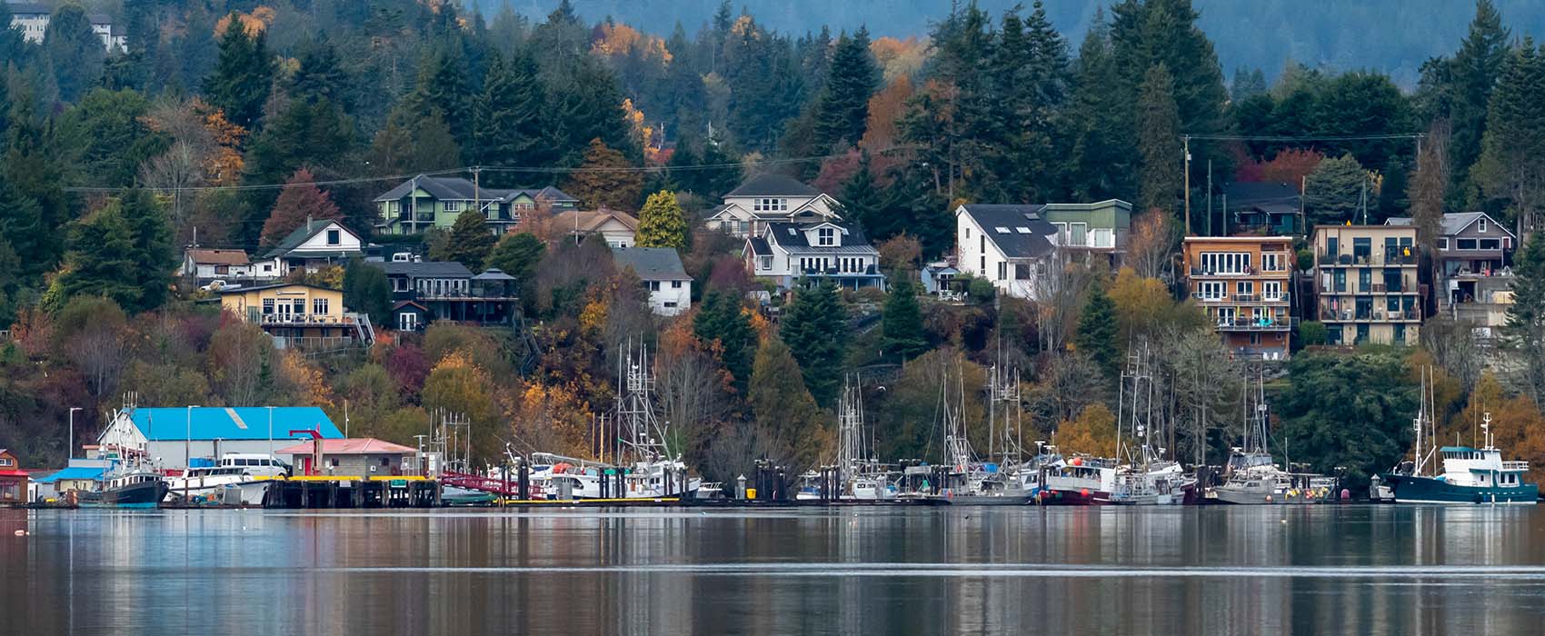 Waterfront townscape, Sooke, Vancouver Island, British Columbia, Canada