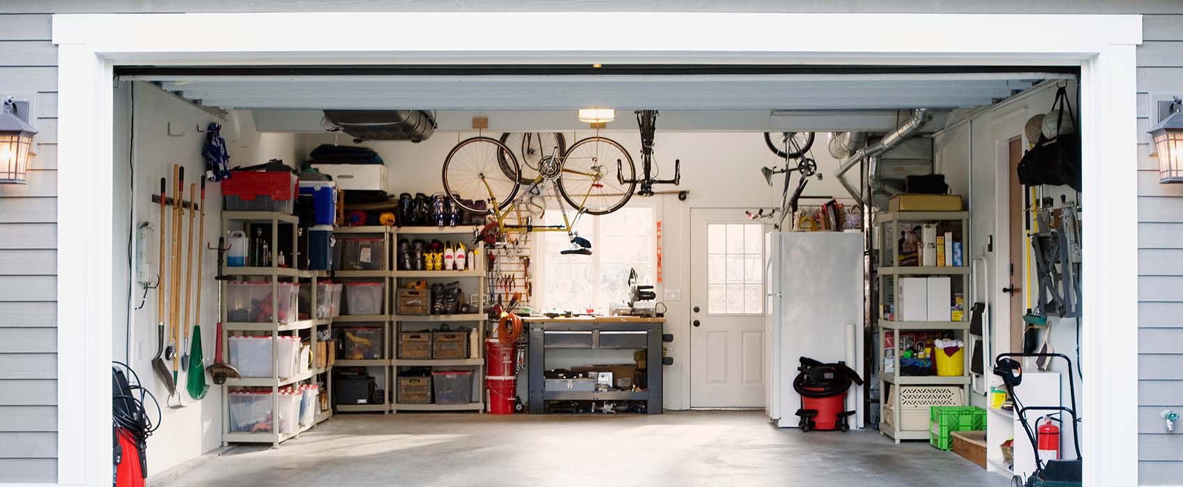 View into a home's garage