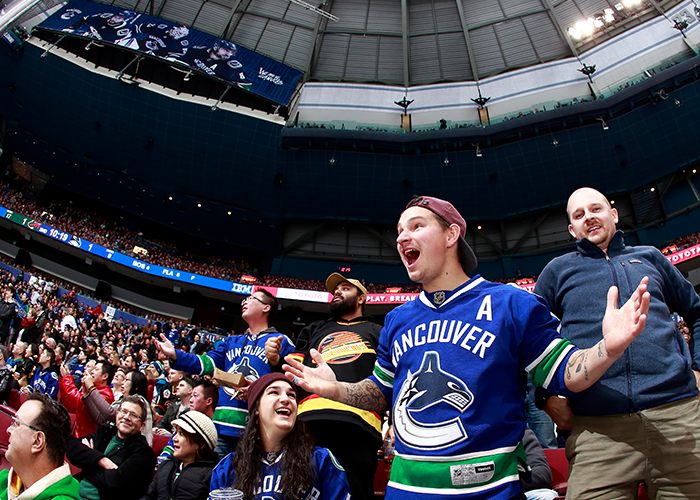 Canucks fans cheer