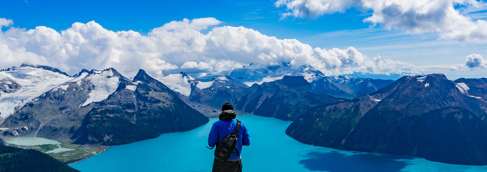 view of man standing on panorama ridge