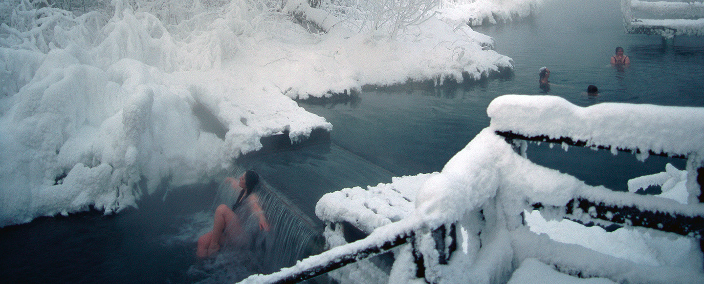 Hotsprings pool in winter