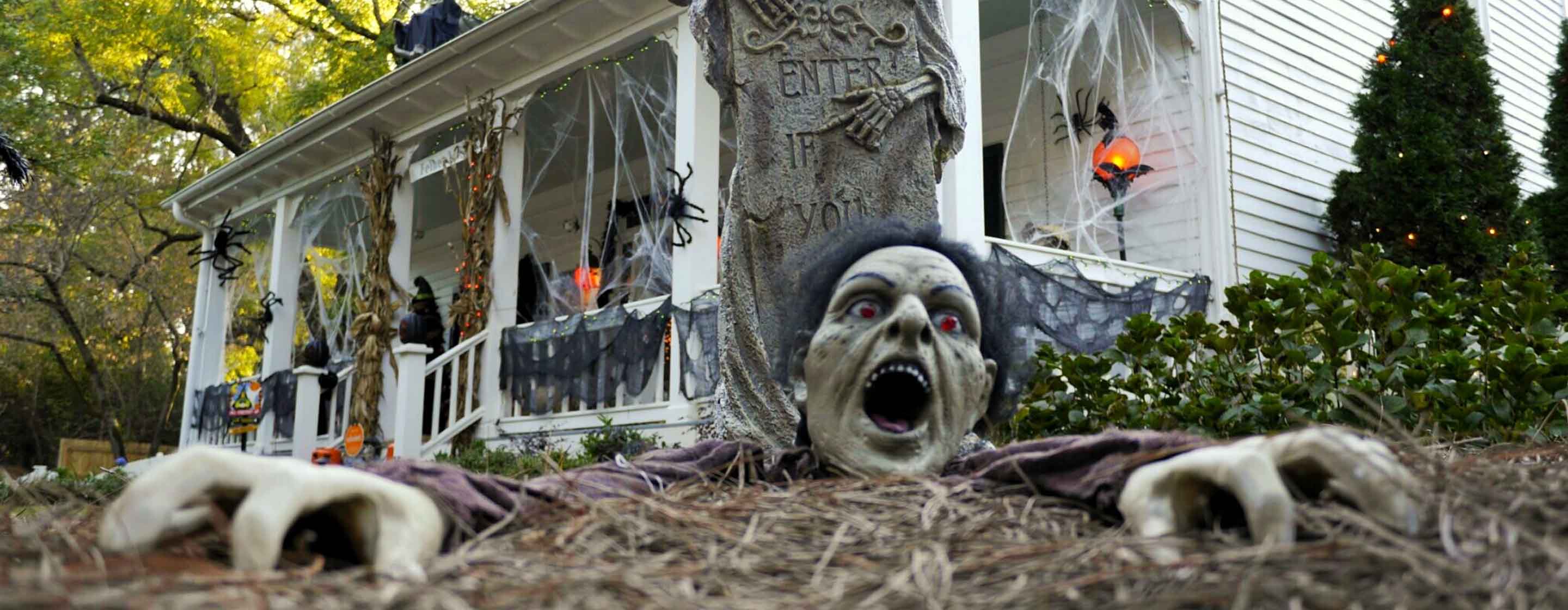 Halloween decoration outside a house