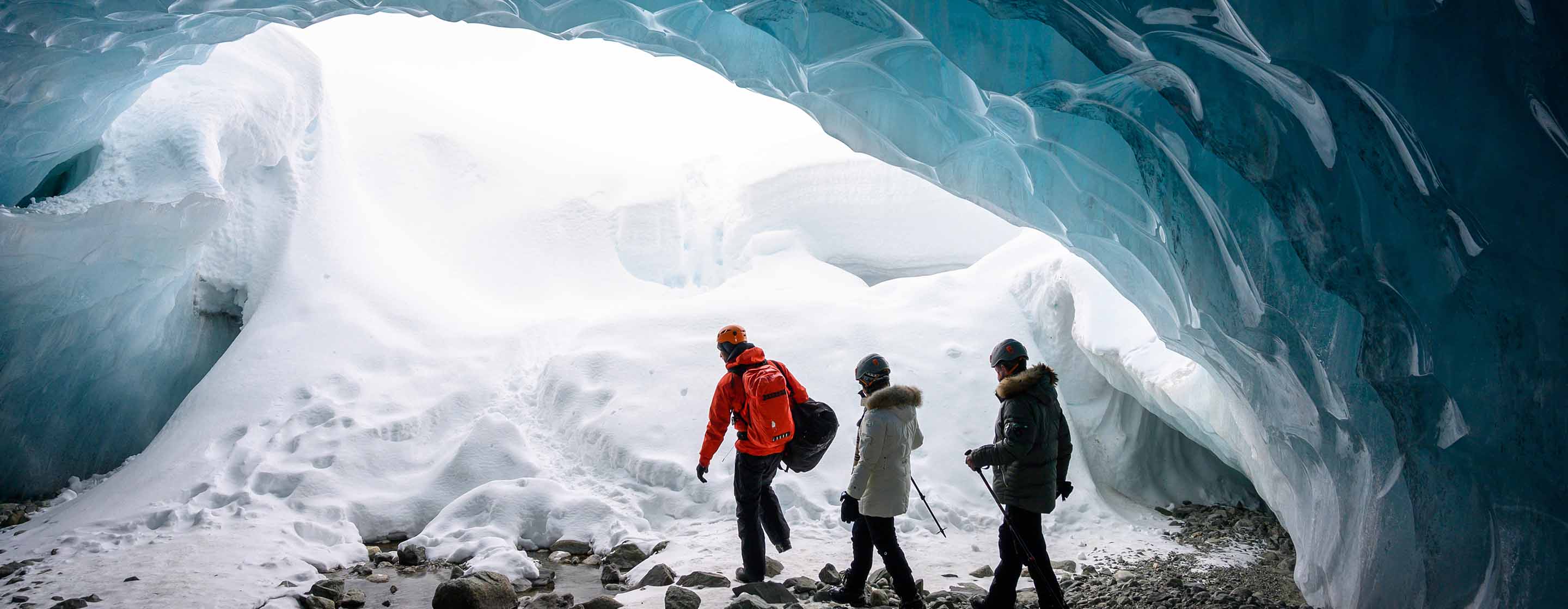 Guided tour at an ice cave