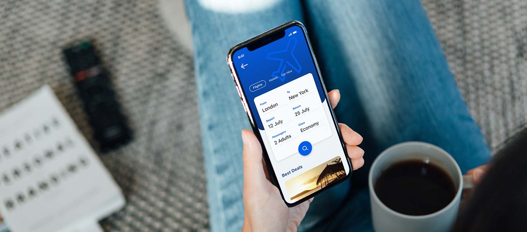 using smartphone to book flight tickets