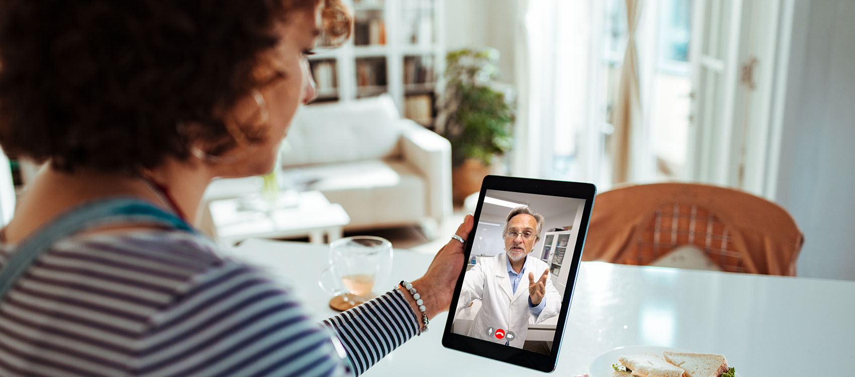 talking to a doctor on a video call