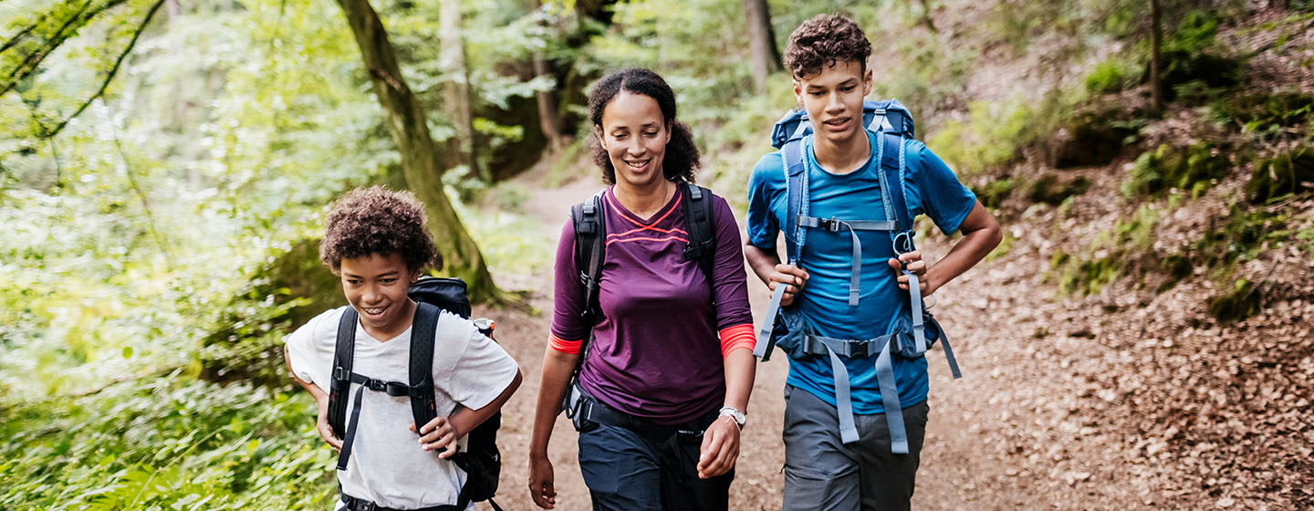 family hiking