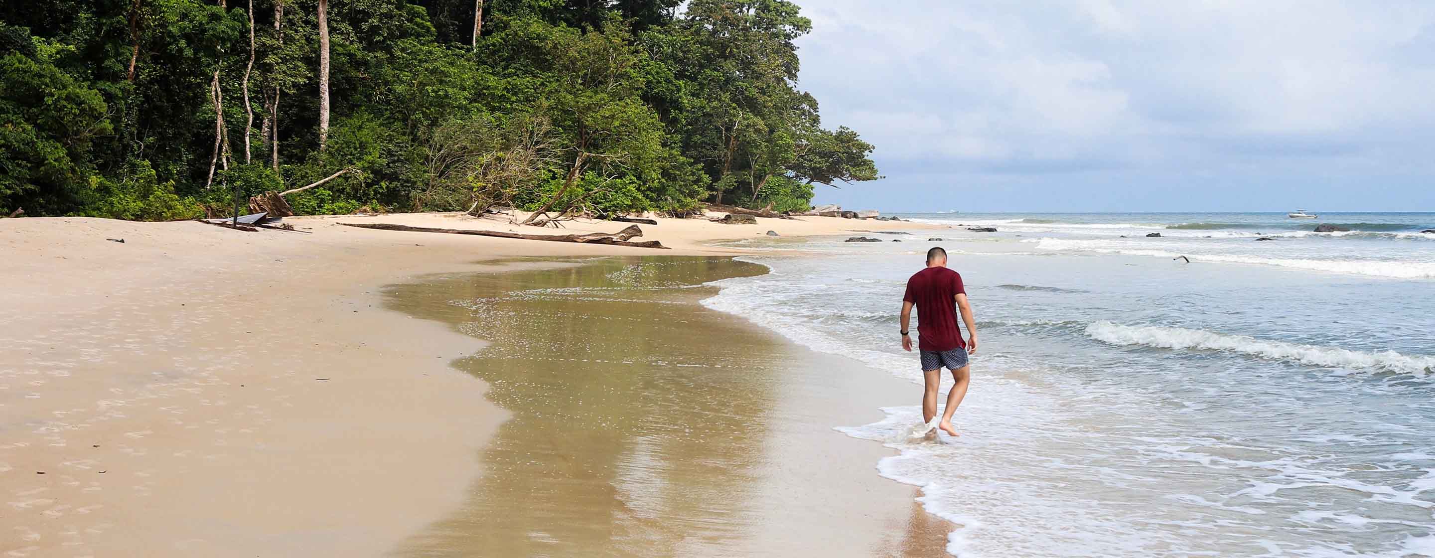 walking on a beach