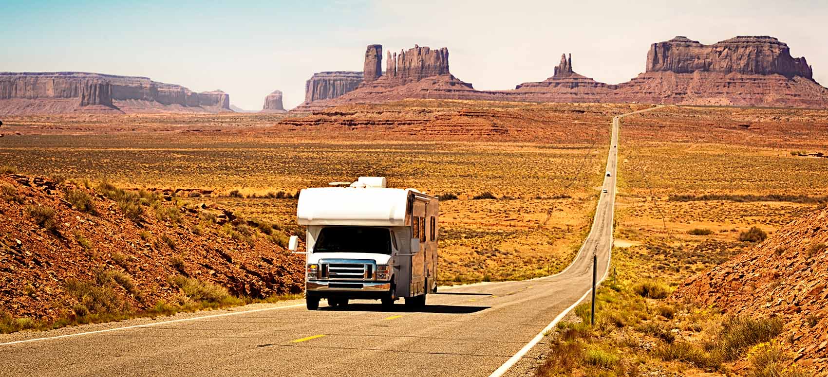 camper road trip at monument valley tribal park