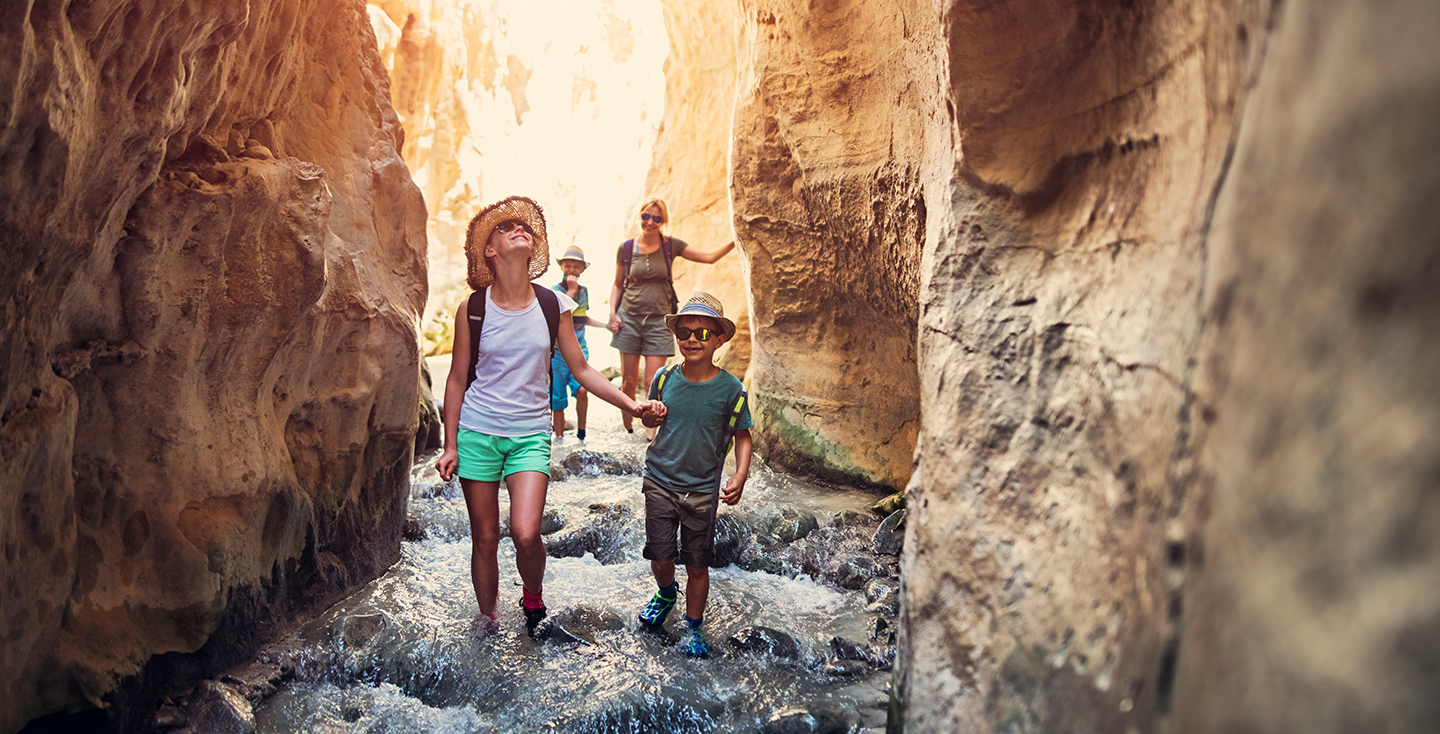 family hiking