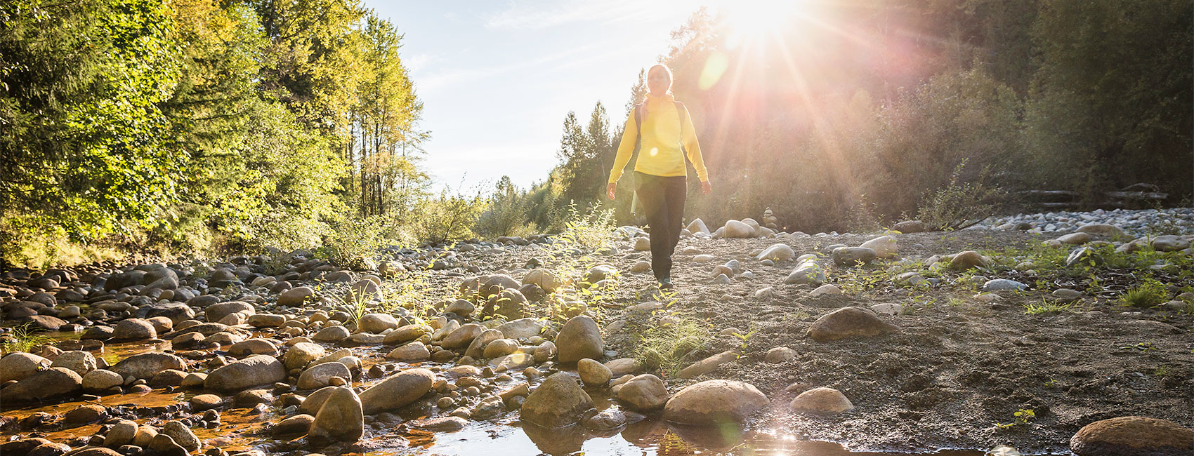 Hiker on a rocky path