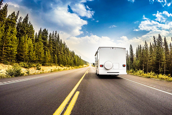 RV on open road