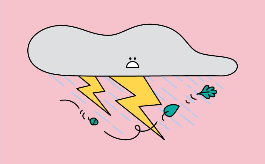 Emergency relief illustration of a thunder cloud