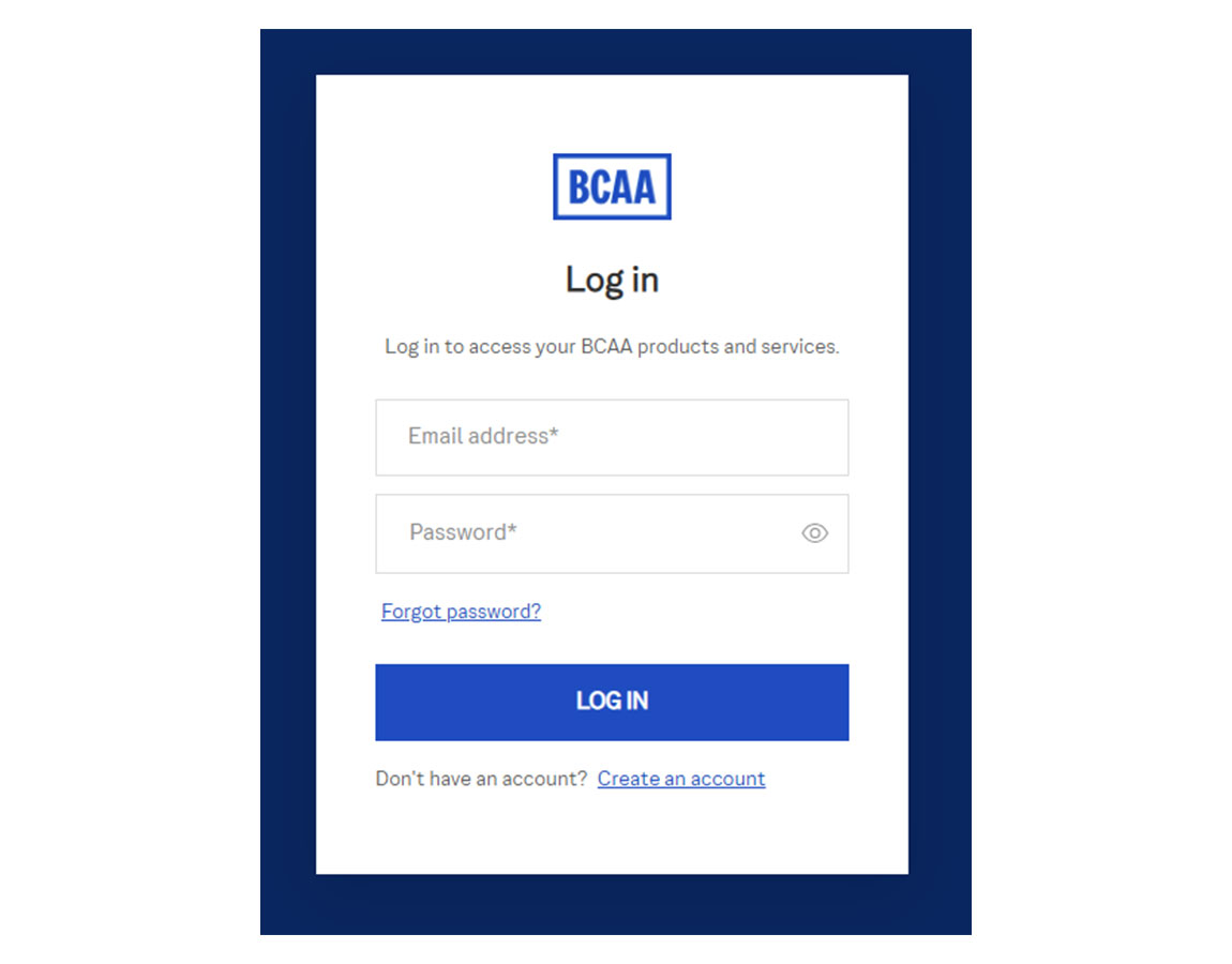 Create or log in to your myBCAA account