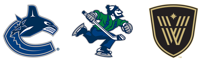 Vancouver Canucks, Abbotsford Canucks and Vancouver Warriors logos