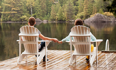 couple sitting on dock