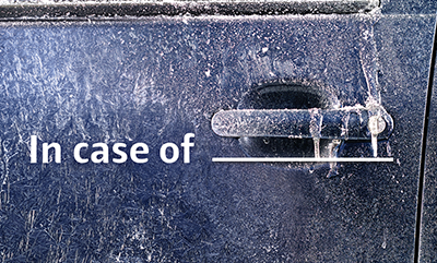 frozen car handle and lock