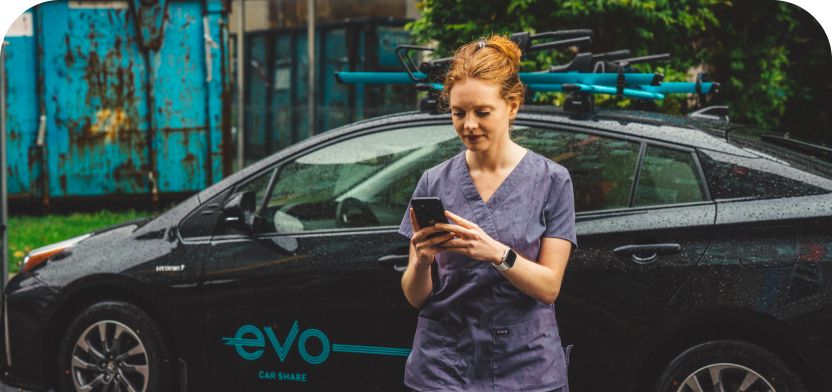 Health Care Worker Leaving an Evo