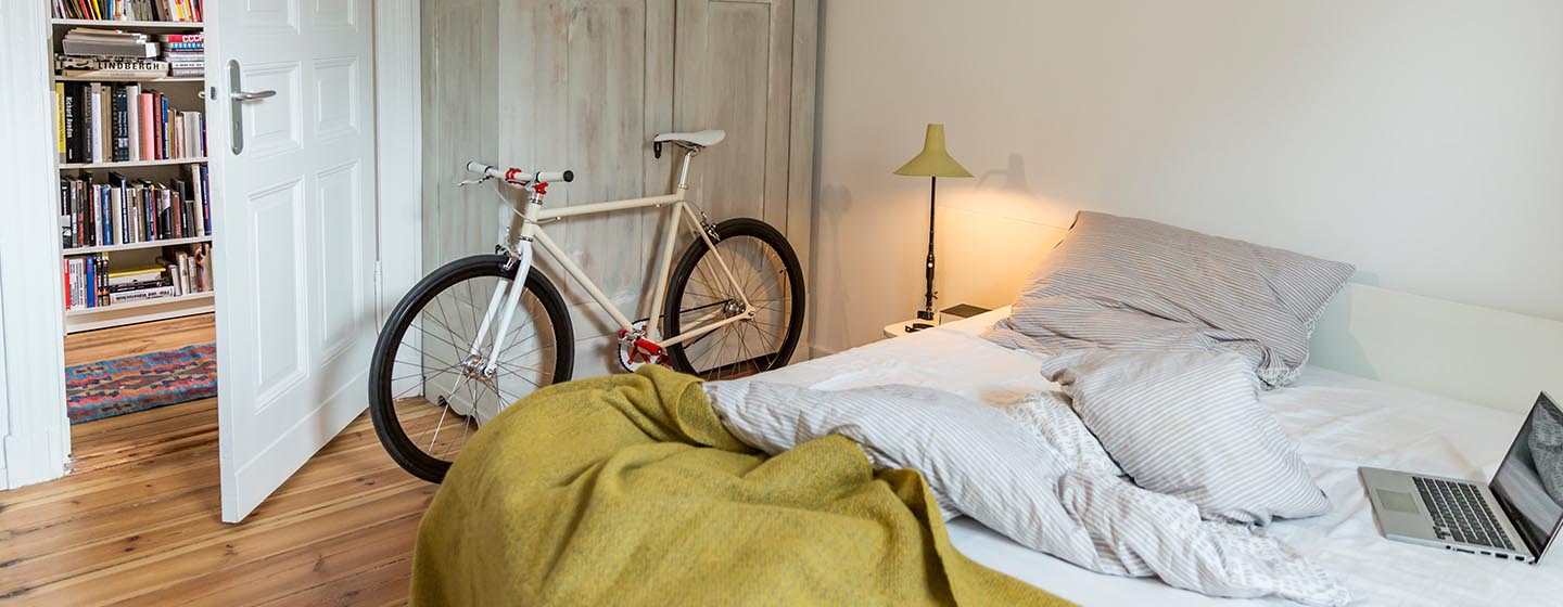 bicycle in bedroom