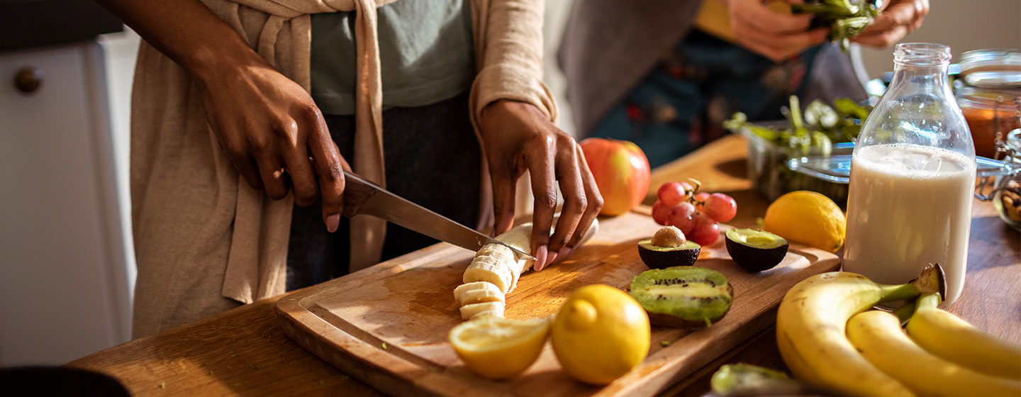 cutting fruit