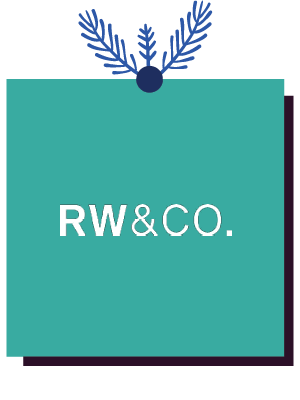 RW&CO logo inside gift box