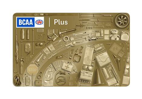 BCAA Plus membership card with toolkit motif